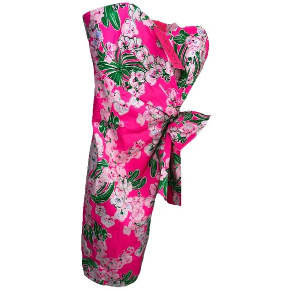 New‎ Lilly Pulitzer Stela Strapless Stretch Bow Dress Roxie Pink Worth A Look - Picture 2 of 9